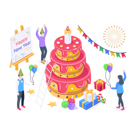 Partykuchen  Illustration