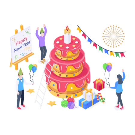 Partykuchen  Illustration