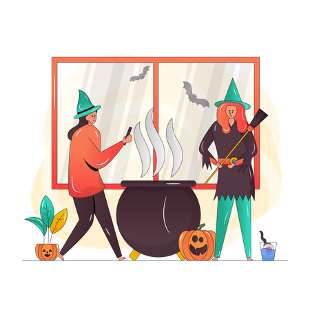 Party of Witches  Illustration