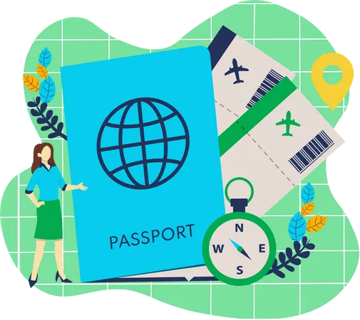 Pasaporte de viaje  Ilustración