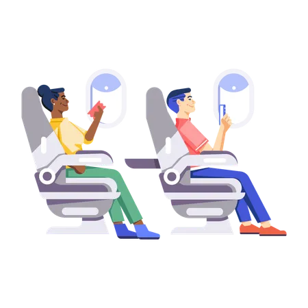 Passagiere im Flug  Illustration