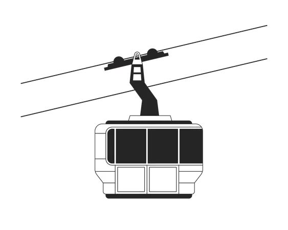 Passeio de teleférico de gôndola  Ilustração