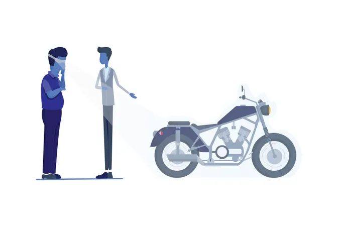 Passeio virtual de motocicleta  Ilustração