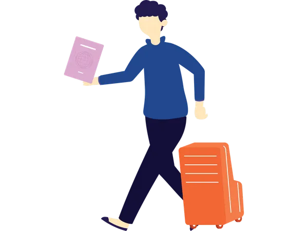 Passenger going on trip  Illustration