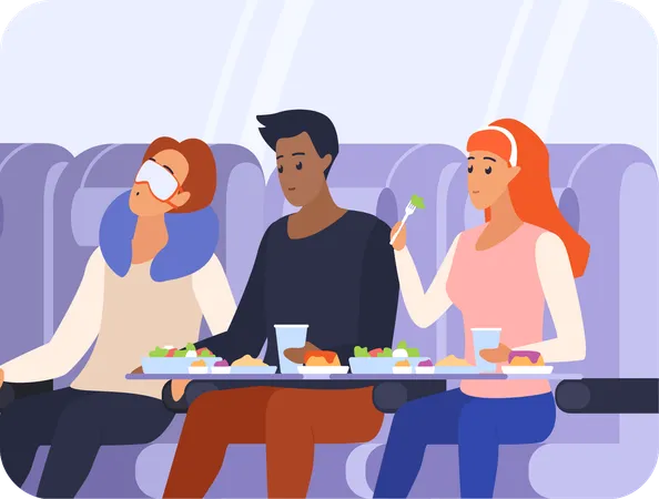 Passenger on flight  Illustration