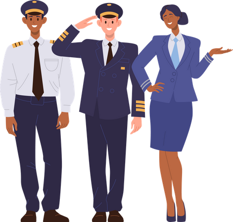 Passenger plane crew  Illustration