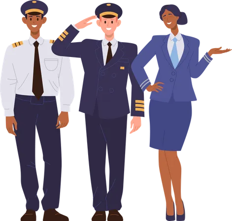 Passenger plane crew  Illustration