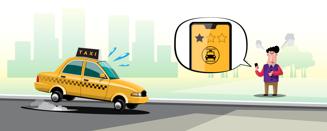 Passenger Rating for Taxi Service Illustration