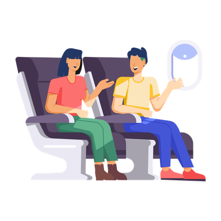 Passenger sitting in Flight  Illustration