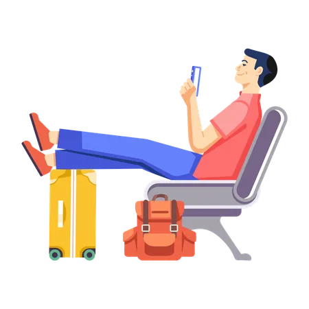 Passenger Waiting for Flight  Illustration