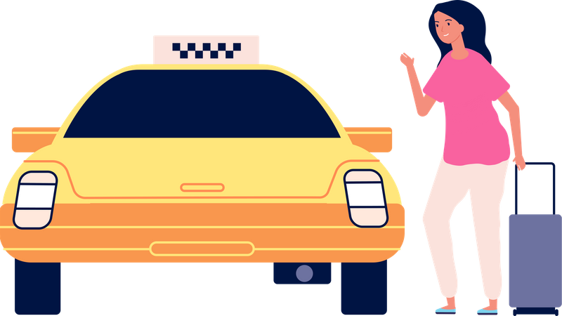 Passengers calling taxi  Illustration
