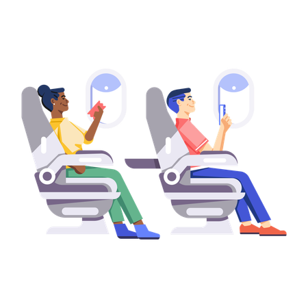 Passengers in flight  Illustration