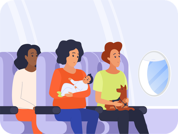 Passengers on flight  Illustration