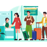 security check in airpot illustration