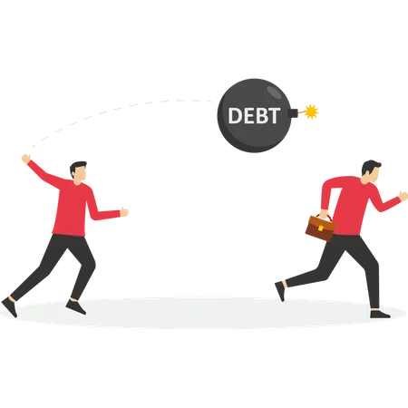 Passing The Debt On Others Vector Illustration In Flat Style Illustration