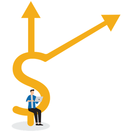 Passive income growth earned by businessman  Illustration