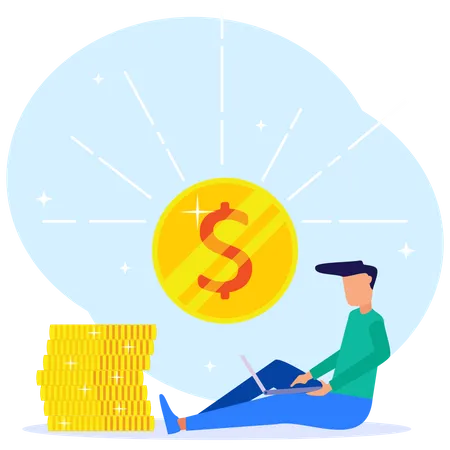 Passive Online Income  Illustration