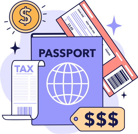 Passport and visa expenses  イラスト