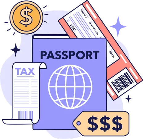 Passport and visa expenses  イラスト