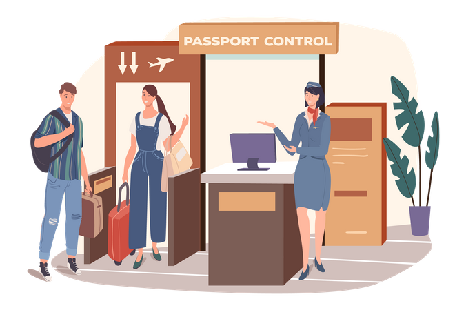 Passport Control Terminal  Illustration