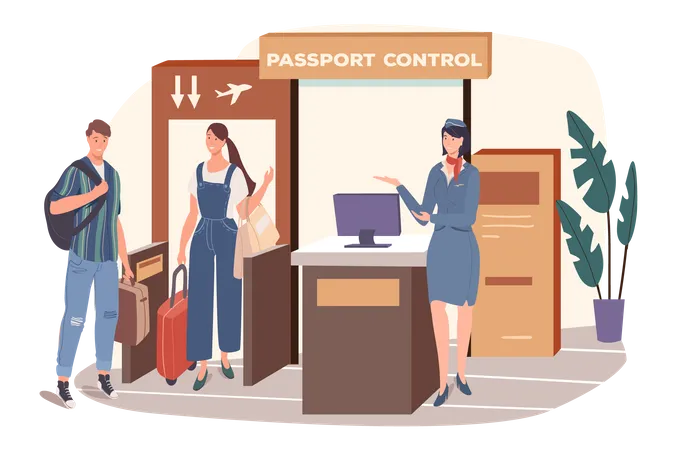 Passport Control Terminal  Illustration