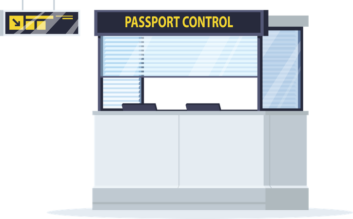 Passport control window Illustration