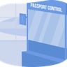 passport control window illustration svg