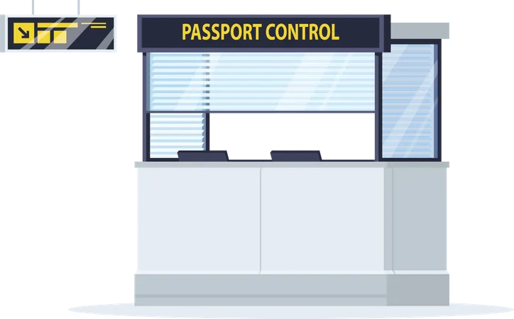 Passport control window  Illustration