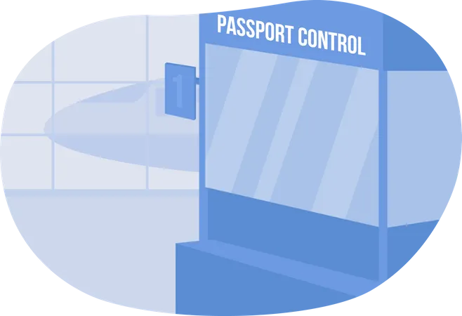 Passport control window  Illustration