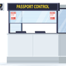 passport control desk illustration svg