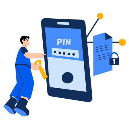Password protected file Illustration