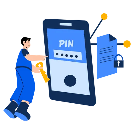 Password protected file  Illustration