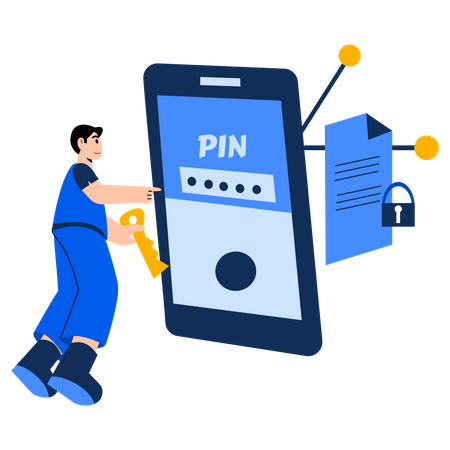 Password protected file  Illustration