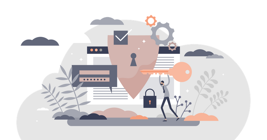 Password security shield  Illustration