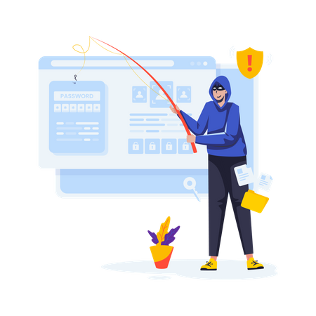 Password theft  일러스트레이션