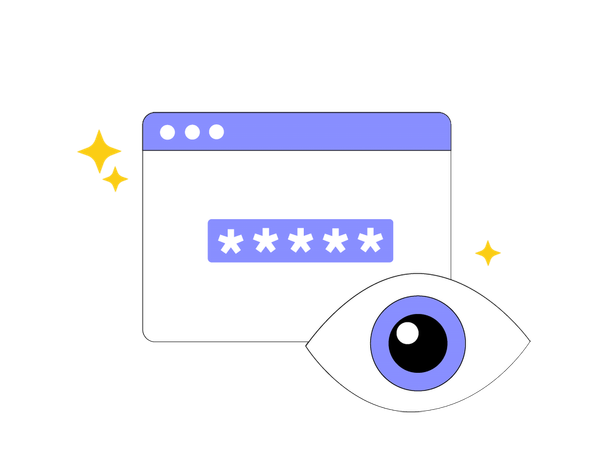 Webインターフェースのパスワード表示機能  イラスト