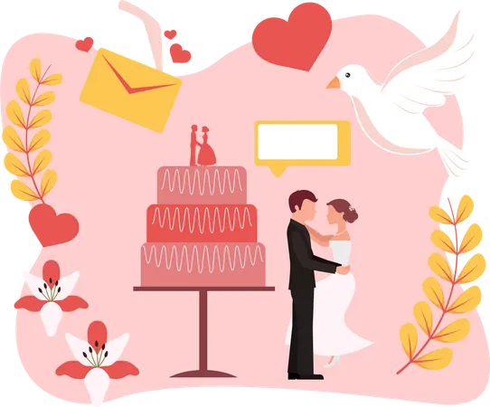 Pastel de boda  Ilustración