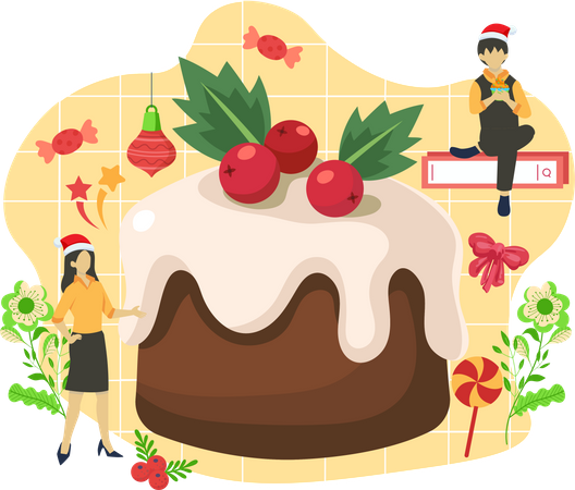 Pastel de navidad  Ilustración