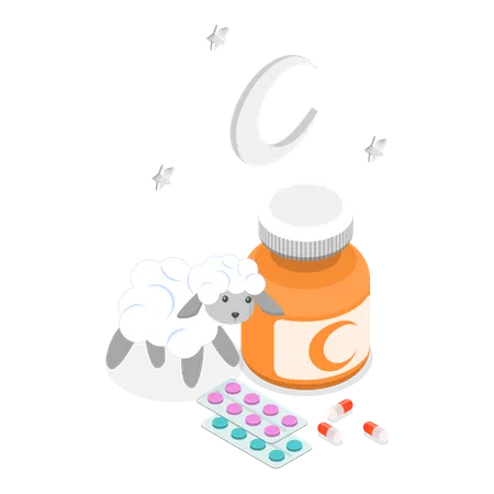 Pastillas para dormir  Ilustración