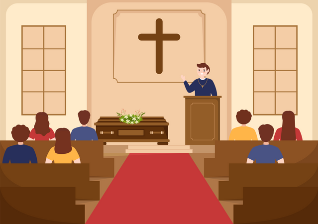 Pastor dando sermão de Deus na batina  Ilustração