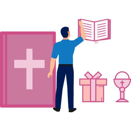 Pastor giving sermon of god cassock  Illustration