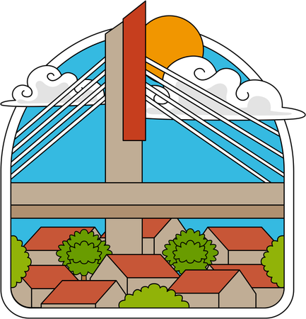 Pasupati-Brücke Bandung  Illustration