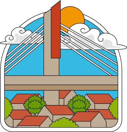 Pasupati-Brücke Bandung  Illustration