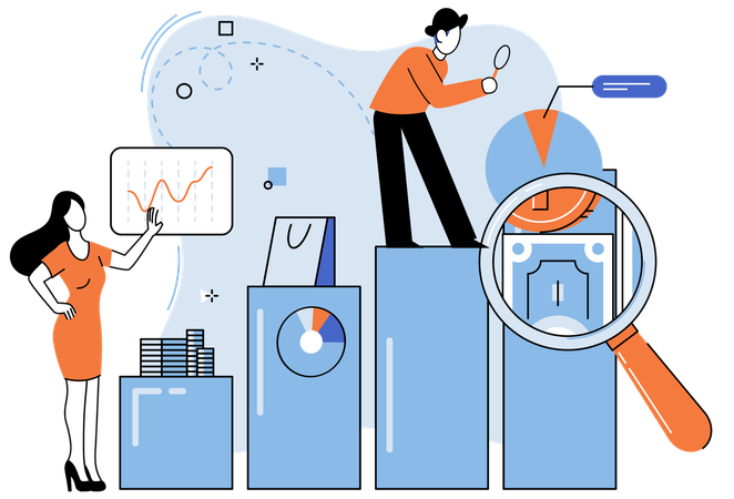 Pathfinder in wilderness of business uncertainties  Illustration