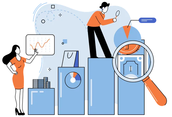 Pathfinder in wilderness of business uncertainties  Illustration