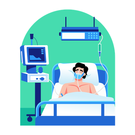 Patient admitted in Icu emergency  Illustration