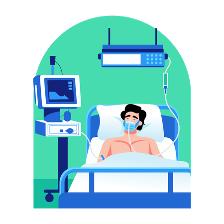 Patient admitted in Icu emergency  Illustration