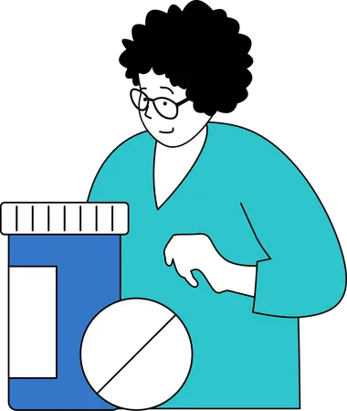 Patient arrives at pharmacy store  Illustration
