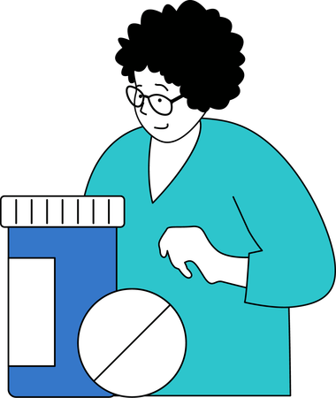 Patient arrives at pharmacy store  Illustration