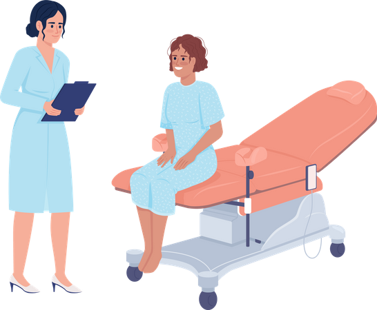 Patient at gynecologist consultation  Illustration